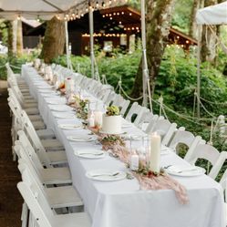 White Linen Wedding Tablecloths