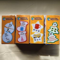 Puzzles- shapes. Colors, numbers, letters and 3 letter words
