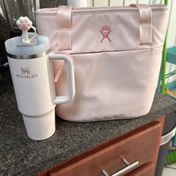 Pink Aesthetic Combo – Tumbler + Lunch Bag 