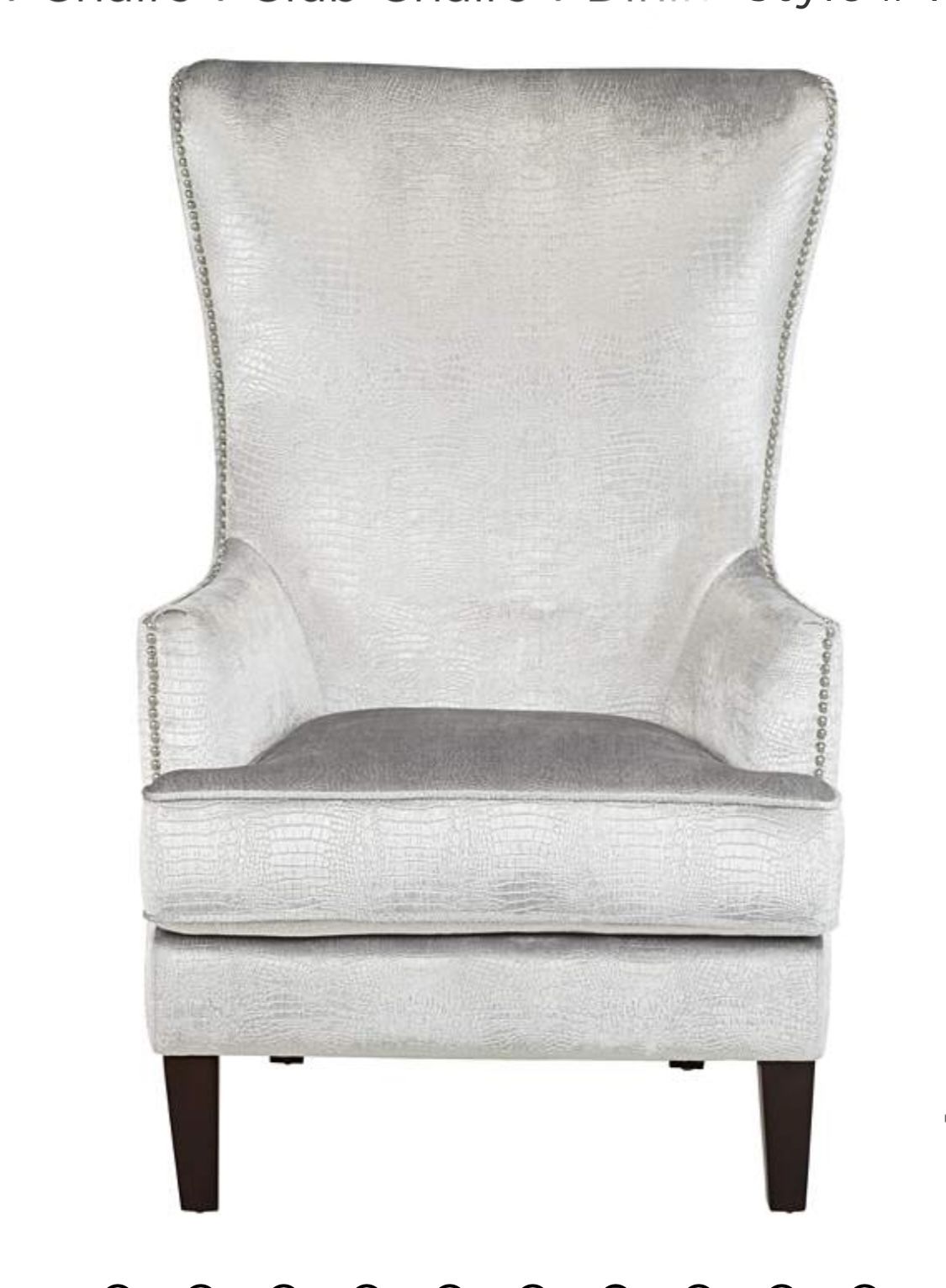 Aston Silver Alligator Print Upholstered Wingback Armchair