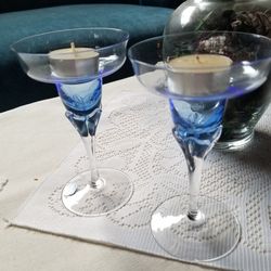 Candle HOLDER, mini Chanpagne Or Margarita Glass Possible