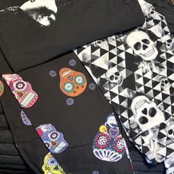 3pcs Set Colorful Skull Print Leggings + shirt