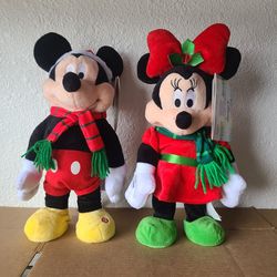 14” Gemmy Disney Animated Christmas Minnie & Mickey Mouse Animated Plush 2021