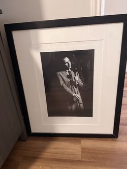 Framed Frank Sinatra Black and White Photo Print