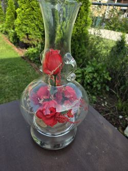 Rotating Floral Red Rose Arrangement With Music