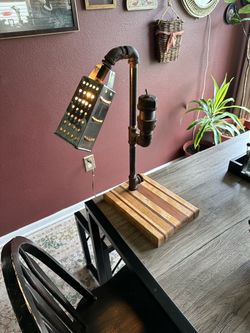 Industrial lamp/cutting board