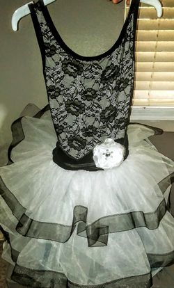 Black and white stretchy ballerina dress