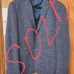 Zara Man blazer jacket USA 42, Eur 52 gray pockets new, RN77302 made in Turkey