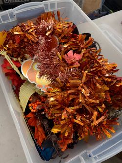 Box Full of Fall Decorations