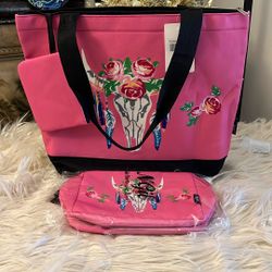 Three Piece Pink Womens Tote Set