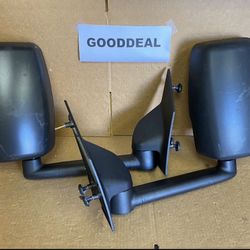#25 Fit 03-17 Chevrolet Express GMC Savana Van Black Manual Towing Side Mirrors Pair
