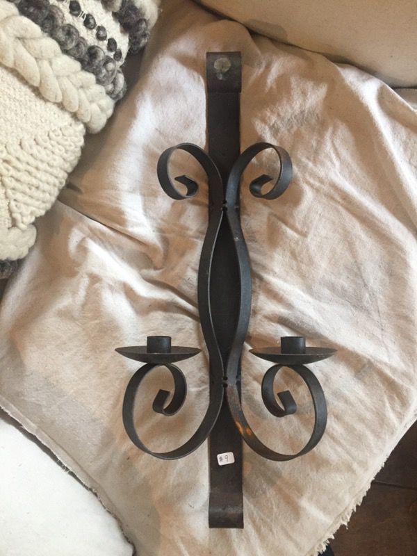 Vintage Wrought Iron Wall Sconce/Candle Holder