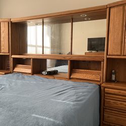 Free King Size Bed with railings No Mattress Or Box Springs