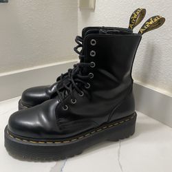 Dr. Martens Black Jadon Platform Smooth Leather Boots Sz 10W / 9M