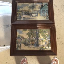 Pair Vintage Harold C. Wolcott Prints 