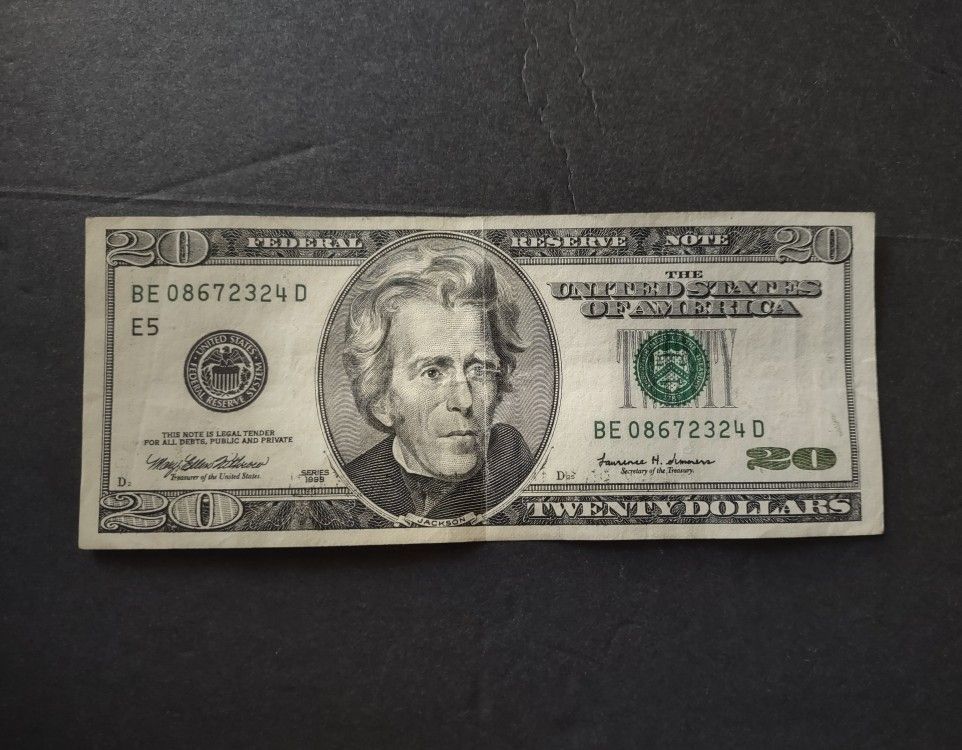 US $20 Dollars: Old Bill Series 1999 Serial BE 0(contact info removed) D