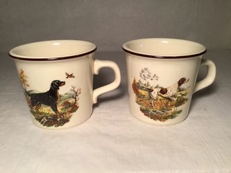 Vintage Hunting Dog Coffee Cups