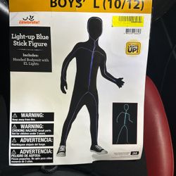 Light-up Blue Stick Figure Costume