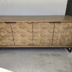 Modern Geometric Wood Credenza/Sideboard - 70" Wide
