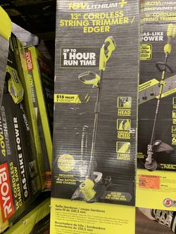 Ryobi 18V cordless 13” string trimmer edger kit