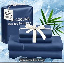 New Navy 2000 TC Ultra Soft Wrinkle Free COOLING SHEETS extra deep pockets