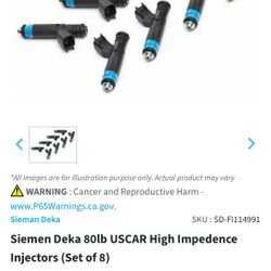 Siemens Deka 80 Pound injectors 