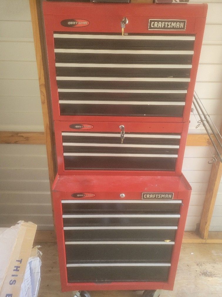 Craftsman Tool Box 3 Piece On Wheels