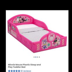 Minnie Mouse Plastic Toddler Bed Frame/ Bed/ Toddler/ Kids/ Toys/ Bedroom/ Sleep/ New