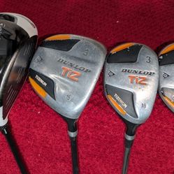 Complete 11 Club Men's Dunlop TiZ Golf Set w Bag 