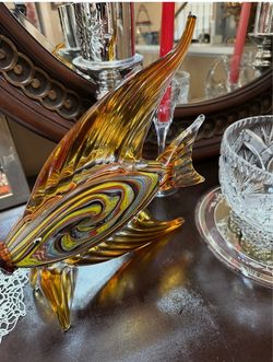 Murano Style Art Glass Fish Figurine