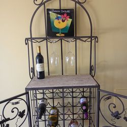 Wrought Iron Wine Cabinet