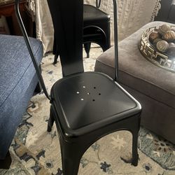 Farmhouse Dining Chairs, Black Metal