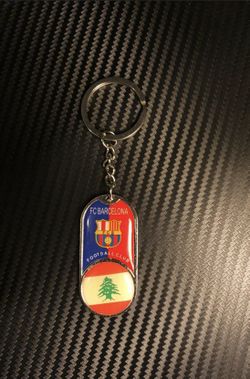 Barcelona Key-Chain W/ Lebanese Flag