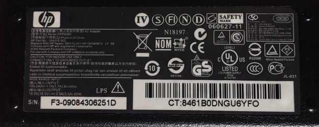 HP Laptop Charger 384019-002