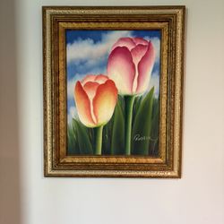 Handmade tulip painting