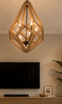 Wood chandelier only used a couple months
