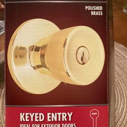 Mountain Security Keyed Entry Polished Brass Door Knob