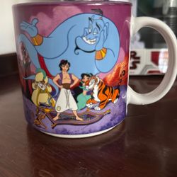 Vintage Disney Aladdin Coffee Mug Cup Disney Store Made In Japan 90s
