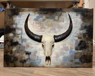 Large Metal Bull Skull Wall Art Industrial Rustic Decor