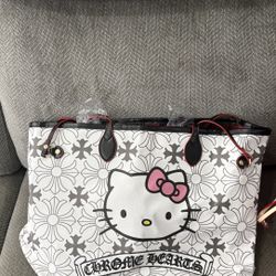 Hello Kitty X Chrome Heart Tote Bag