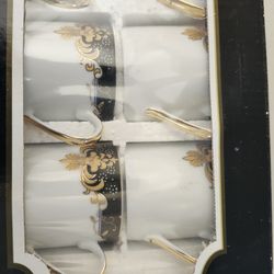 Espresso porcelain set of 6 cups and 6 saucers for $15