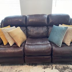 3 Piece Leather Recliner Couch Set
