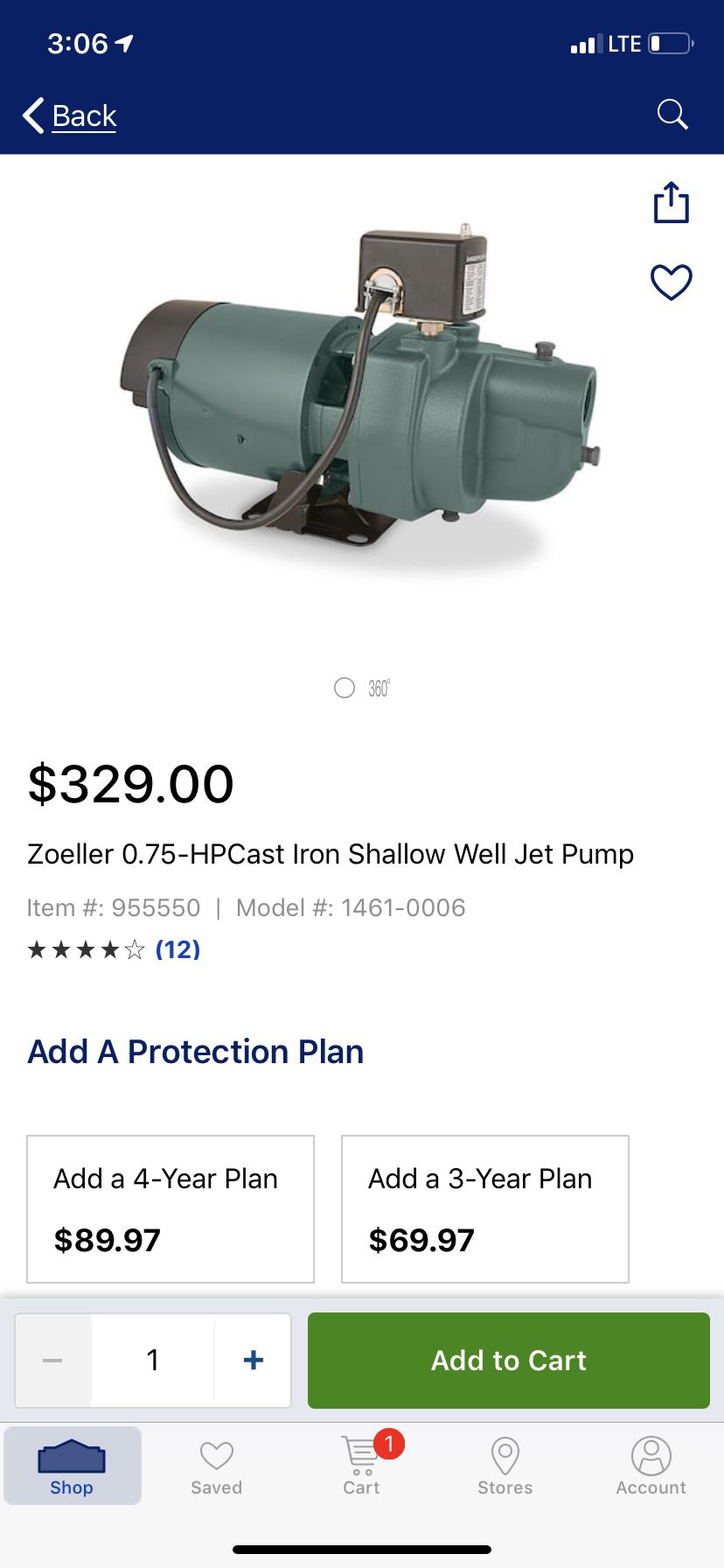 Cast iron shallow well jet pump