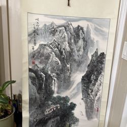 Japanese Hand Painted Scroll 