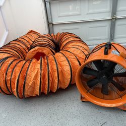 Brand New Garvee Portable Ventilator, 16 inch Heavy Duty Cylinder Fan with 33ft Duct Hose, 1350W Strong Shop Exhaust Blower 5175CFM. SKU469-G