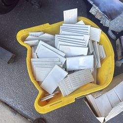 Bucket of backsplash tiles