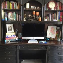Solid wood desk with hutch