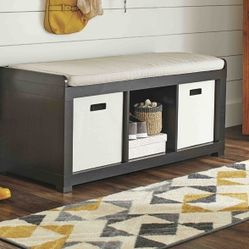 3 Cube Organizer Bench With Cushion New Brown 