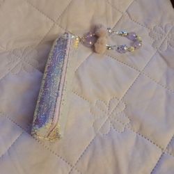 🩷 Sequins Purple Pouch  & Keychain- Still Available 
