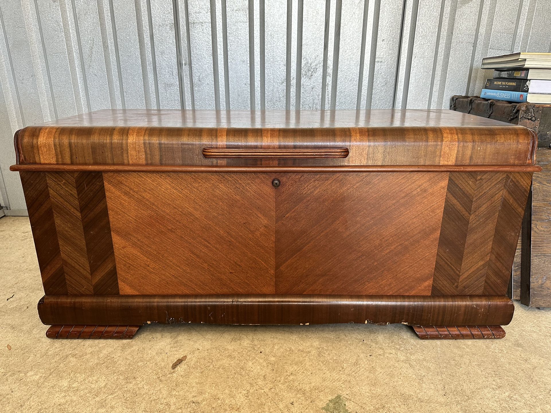 1949 Lane cedar chest waterfall design.